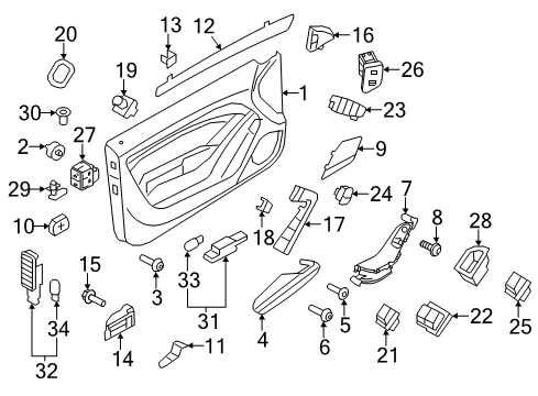 2014 Audi RS5 Interior Trim - Door Diagram
