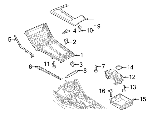 2022 Audi RS6 Avant Console Diagram 3