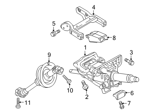 2015 Audi SQ5 Steering Column Assembly Diagram