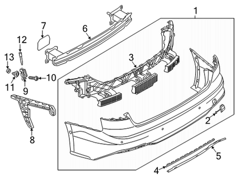 2021 Audi A5 Sportback Bumper & Components - Rear Diagram 3