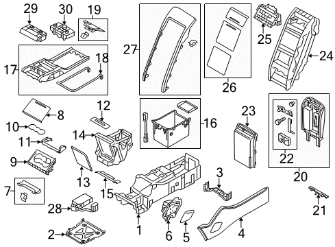 2017 Audi S8 Rear Console Diagram