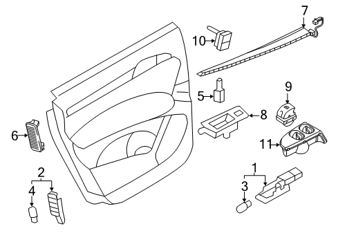2010 Audi Q7 Interior Trim - Rear Door Diagram 2