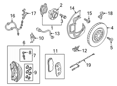2021 Audi RS7 Sportback Brake Components Diagram 2