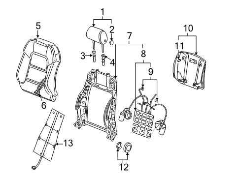 2005 Audi A4 Front Seat Components Diagram 10