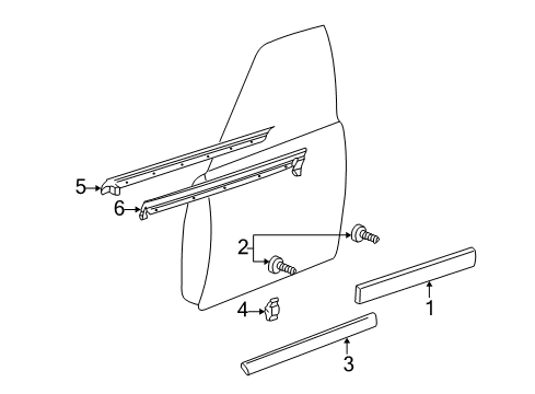 2004 Audi A6 Exterior Trim - Front Door Diagram