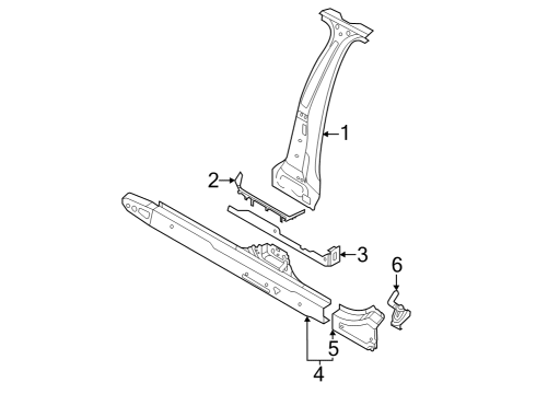 2025 Audi RS3 Center Pillar & Rocker