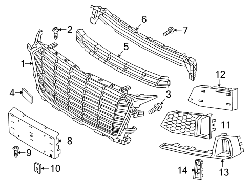 2019 Audi TTS Quattro Grille & Components Diagram