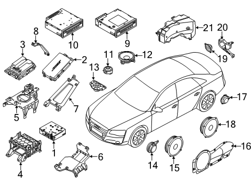 2014 Audi S7 Front Driver Speaker Diagram for 4G8-035-297-A