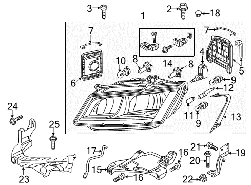 2014 Audi Q5 Headlamp Components Diagram 3