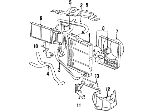 1988 Audi 90 Radiator & Components Diagram 2