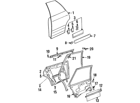 1998 Audi A6 Door & Components Diagram 3