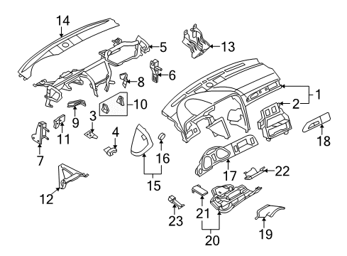 2006 Audi A6 Instrument Panel Components Diagram