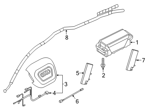 2021 Audi SQ8 Airbag Diagram for 4M8-880-741-F