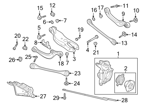 2025 Audi S8 Rear Suspension Components Diagram