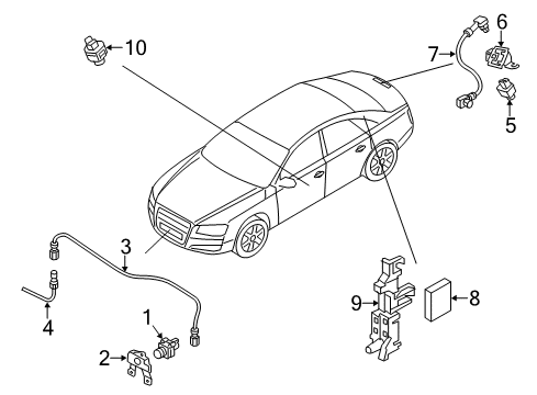2016 Audi S8 Parking Aid Diagram 4