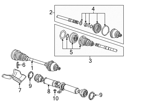 2003 Audi A8 Quattro Drive Axles - Rear Diagram