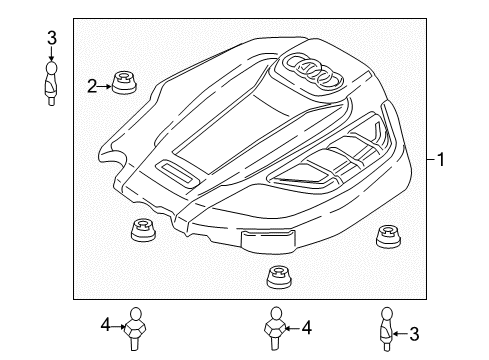 2017 Audi A4 Engine Appearance Cover Diagram 2