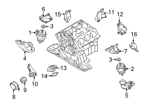 2006 Audi A4 Engine & Trans Mounting Diagram 5