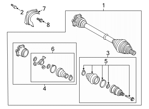 2024 Audi A8 Quattro Drive Axles - Front Diagram