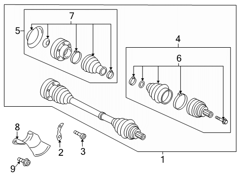 2020 Audi A5 Quattro Drive Axles - Rear Diagram