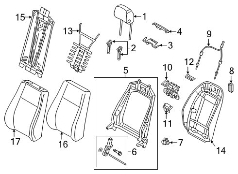 2021 Audi A5 Quattro Seat Back Heater Diagram for 8W0-963-557-A