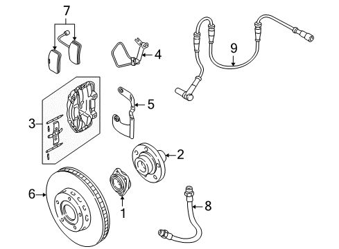 2002 Audi A8 Quattro Caliper Diagram for 4D0-615-107-D