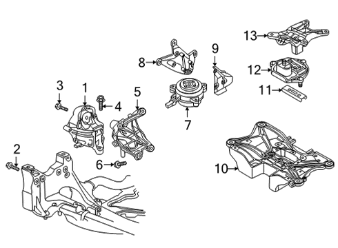 2024 Audi RS6 Avant Engine & Trans Mounting Diagram