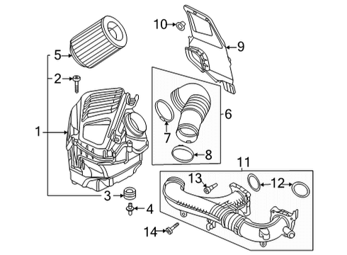 2021 Audi A8 Quattro Air Cleaner Assembly Diagram for 4N0-133-824-AB