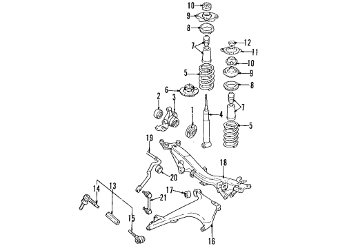 1995 Audi S6 Rear Suspension Components Diagram