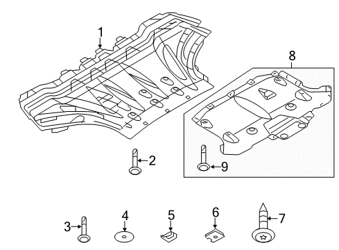 2014 Audi S8 Splash Shields Diagram 2