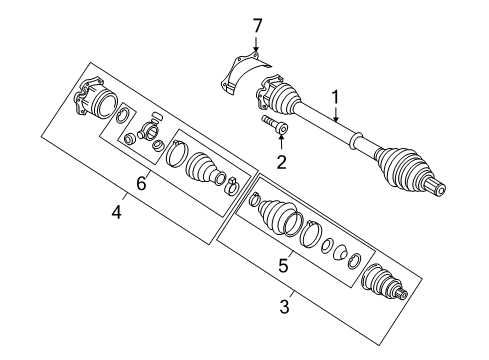 2006 Audi A3 Quattro Drive Axles - Front Diagram