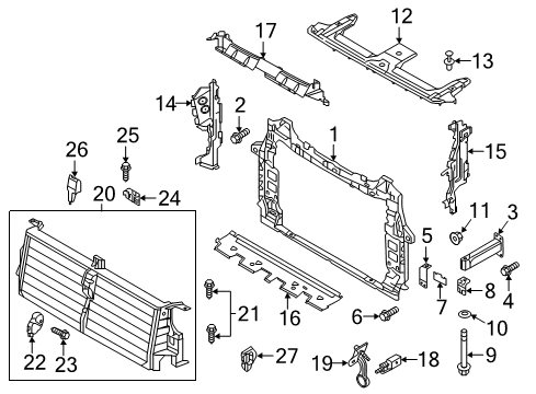 2019 Audi Q7 Radiator Support Diagram for 4M0-805-594-B