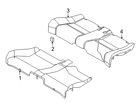 2003 Audi A4 Rear Seat Components Diagram 4