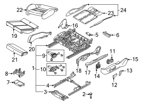 2024 Audi SQ8 e-tron Front Seat Components Diagram 5
