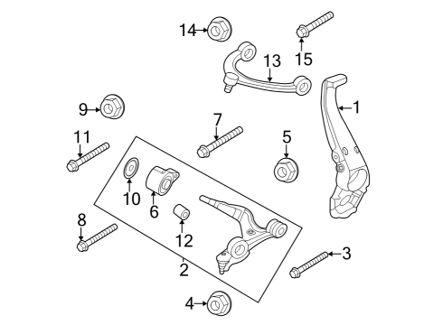 2023 Audi e-tron GT Front Suspension Components Diagram