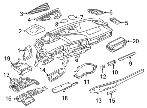 2025 Audi A4 allroad Instrument Panel Components Diagram