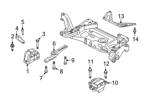 2013 Audi TT RS Quattro Engine & Trans Mounting Diagram
