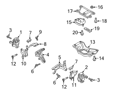 2013 Audi A5 Quattro Engine & Trans Mounting Diagram 3