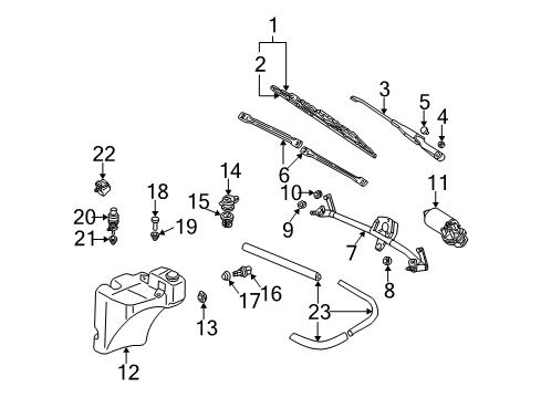 2001 Audi A6 Washer Nozzle Diagram for 4B0-955-987