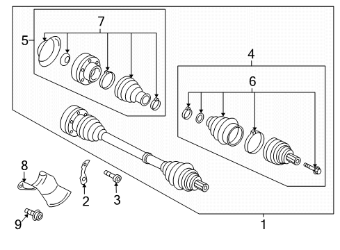 2024 Audi A5 Quattro Drive Axles - Rear Diagram 2
