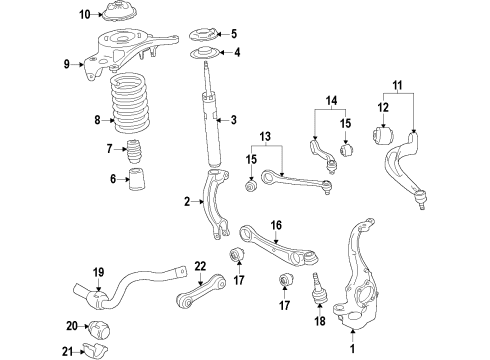 2012 Audi A6 Lower Control Arm - Front Diagram