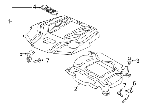 2019 Audi S4 Engine Appearance Cover Diagram