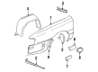 Diagram for Audi 100 Fender - 443-821-105-B